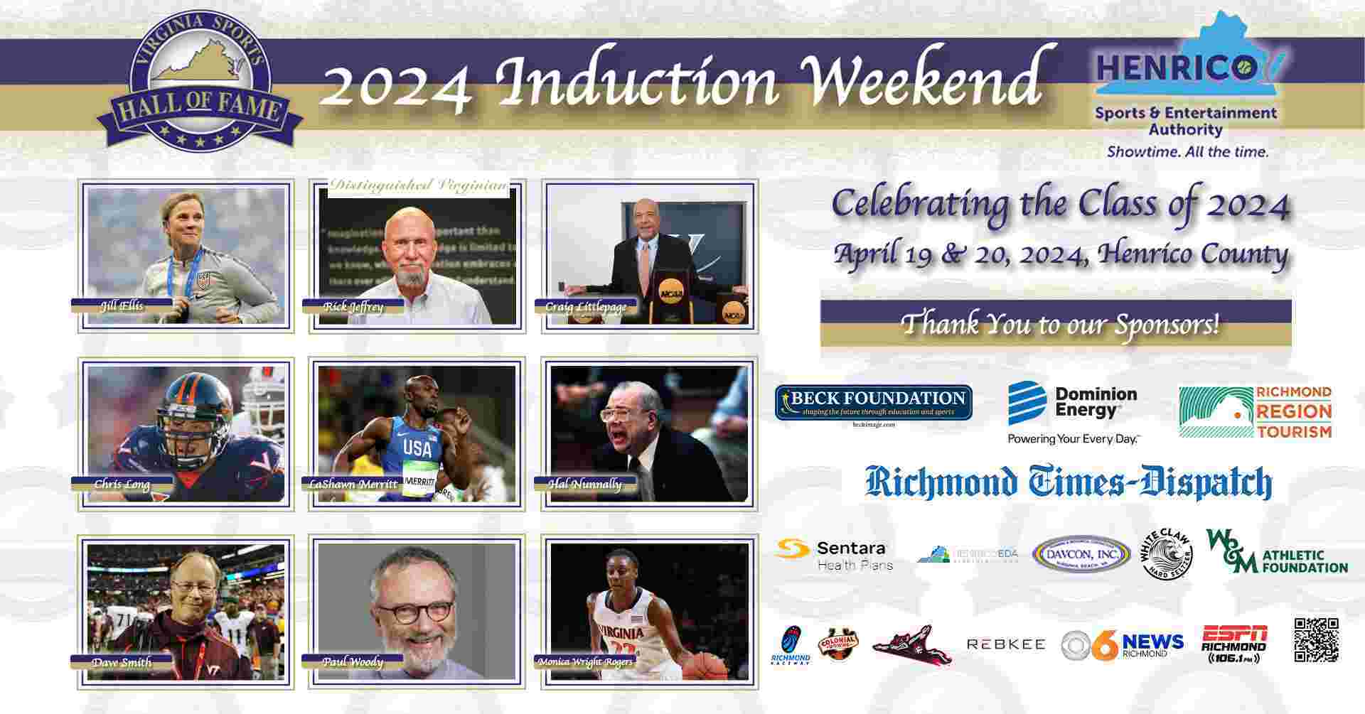 Virginia Sports Hall of Fame 2024 Induction Weekend